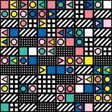 Colorful bold bright seamless pattern Stock Illustration