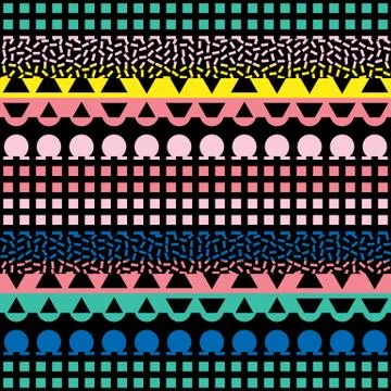 Colorful bold bright seamless pattern Stock Illustration