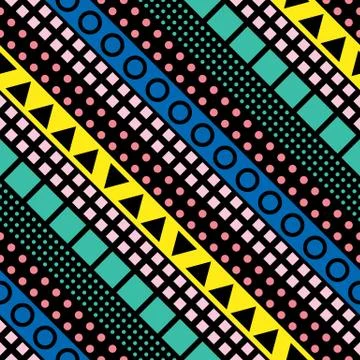 Colorful bold bright seamless pattern Stock Illustration
