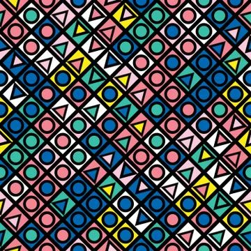 Colorful bold bright seamless pattern Stock Illustration