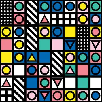 Colorful bold bright seamless pattern Stock Illustration