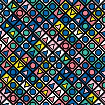 Colorful bold bright seamless pattern Stock Illustration