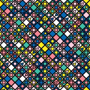 Colorful bold bright seamless pattern Stock Illustration