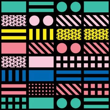 Colorful bold bright seamless pattern Illustrazione stock