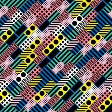 Colorful bold bright seamless pattern Illustrazione stock
