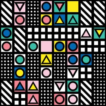 Colorful bold bright seamless pattern Stock Illustration
