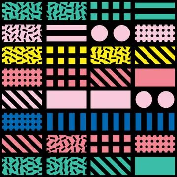 Colorful bold bright seamless pattern Stock Illustration