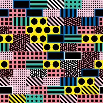 Colorful bold bright seamless pattern Stock Illustration