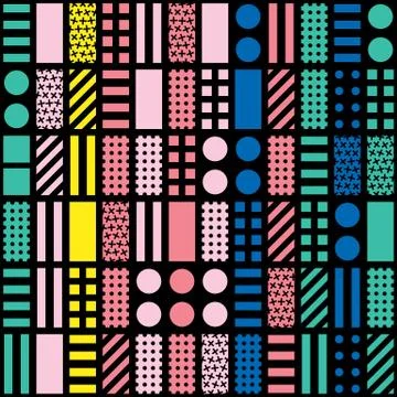 Colorful bold bright seamless pattern Stock Illustration