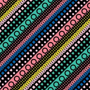 Colorful bold bright seamless pattern Illustrazione stock
