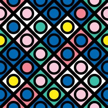 Colorful bold bright seamless pattern Illustrazione stock