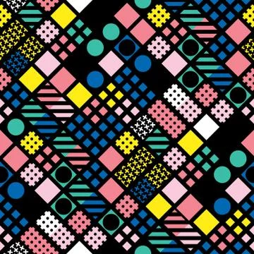 Colorful bold bright seamless pattern Stock Illustration