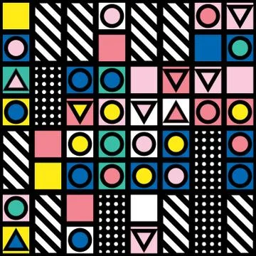Colorful bold bright seamless pattern Illustrazione stock