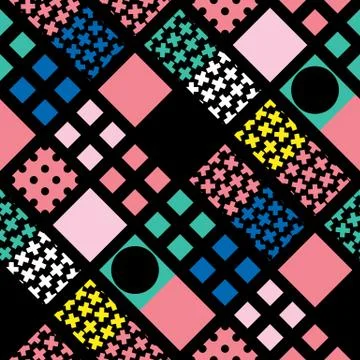 Colorful bold bright seamless pattern Illustrazione stock