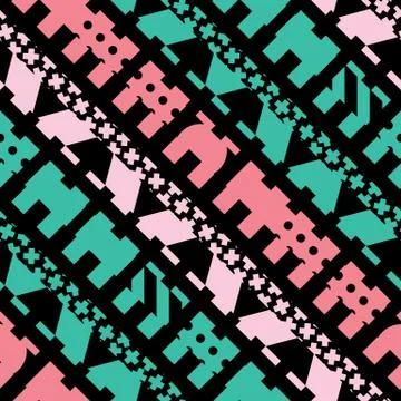 Colorful bold bright seamless pattern Stock Illustration