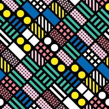 Colorful bold bright seamless pattern Stock Illustration