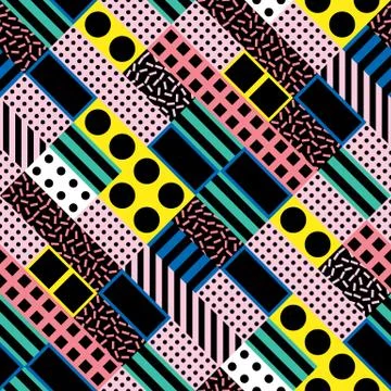 Colorful bold bright seamless pattern Stock Illustration
