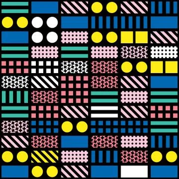 Colorful bold bright seamless pattern Stock Illustration