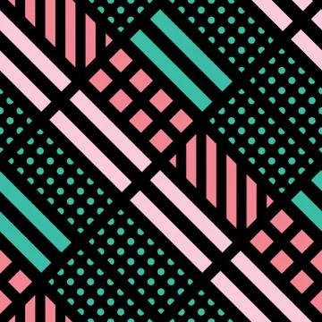 Colorful bold bright seamless pattern Stock Illustration