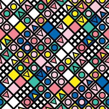 Colorful bold bright seamless pattern Illustrazione stock