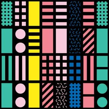 Colorful bold bright seamless pattern Stock Illustration
