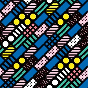 Colorful bold bright seamless pattern Stock Illustration