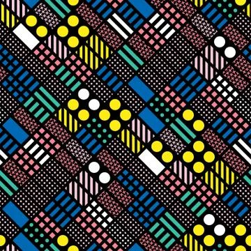 Colorful bold bright seamless pattern Stock Illustration