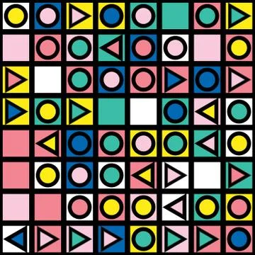 Colorful bold bright seamless pattern Illustrazione stock
