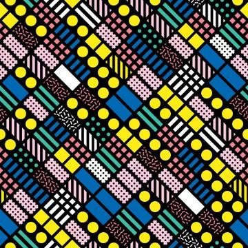 Colorful bold bright seamless pattern Stock Illustration