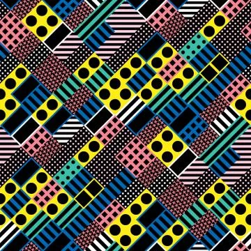 Colorful bold bright seamless pattern Stock Illustration