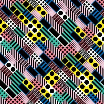 Colorful bold bright seamless pattern イラスト素材