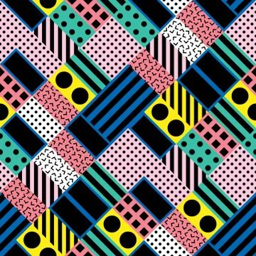 Colorful bold bright seamless pattern Stock Illustration