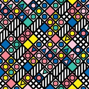 Colorful bold bright seamless pattern Stock Illustration