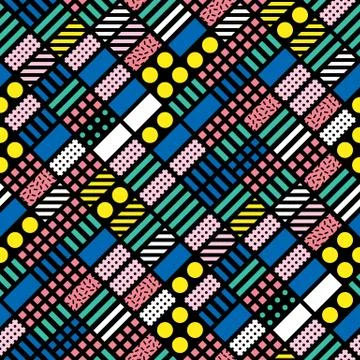 Colorful bold bright seamless pattern Stock Illustration