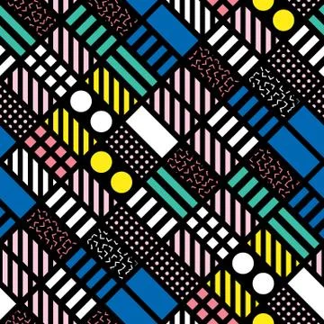 Colorful bold bright seamless pattern Stock Illustration