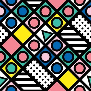 Colorful bold bright seamless pattern Illustrazione stock