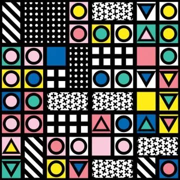 Colorful bold bright seamless pattern Stock Illustration