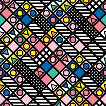 Colorful bold bright seamless pattern Stock Illustration