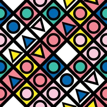 Colorful bold bright seamless pattern Stock Illustration
