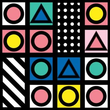 Colorful bold bright seamless pattern Stock Illustration