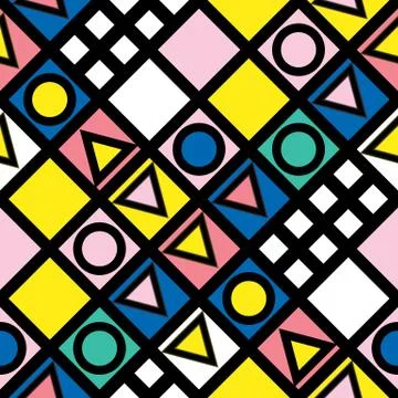 Colorful bold bright seamless pattern Stock Illustration