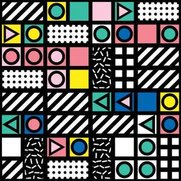 Colorful bold bright seamless pattern Illustrazione stock