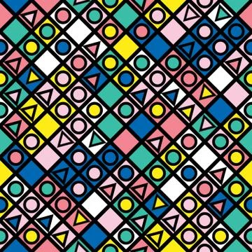 Colorful bold bright seamless pattern Stock Illustration