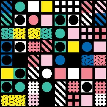 Colorful bold bright seamless pattern Stock Illustration