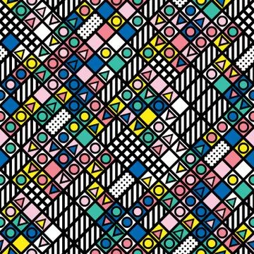 Colorful bold bright seamless pattern Ilustración de archivo