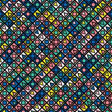 Colorful bold bright seamless pattern Stock Illustration
