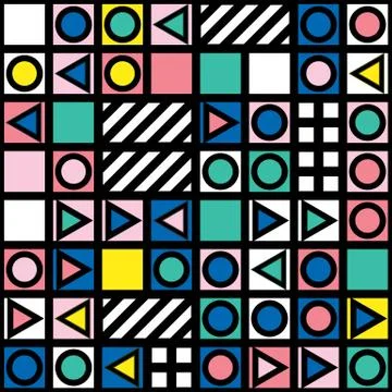 Colorful bold bright seamless pattern Stock Illustration