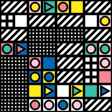 Colorful bold bright seamless pattern Stock Illustration