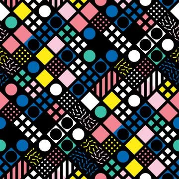 Colorful bold bright seamless pattern Stock Illustration