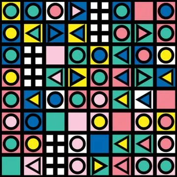 Colorful bold bright seamless pattern Stock Illustration